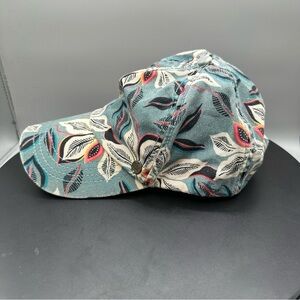 Billabong Floral Canvas Adjustable Ball Cap Unisex OS Teal